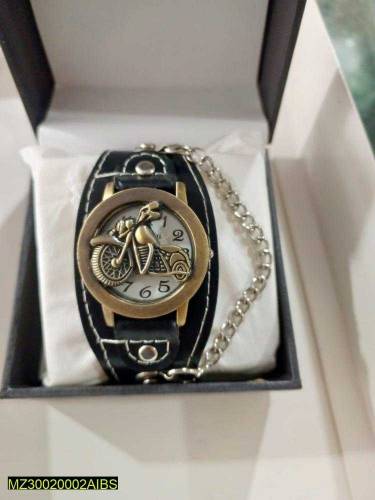 Motorcycle Leather Band Style Watch For Boys