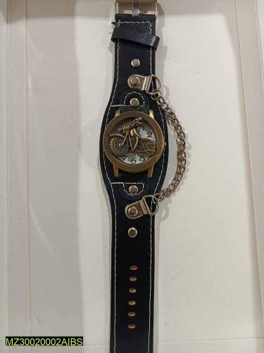 Motorcycle Leather Band Style Watch For Boys
