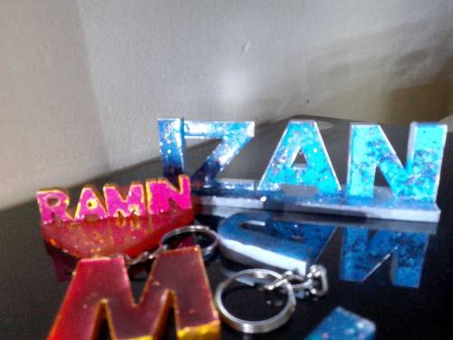 Resin Name Plate and Keyrings 