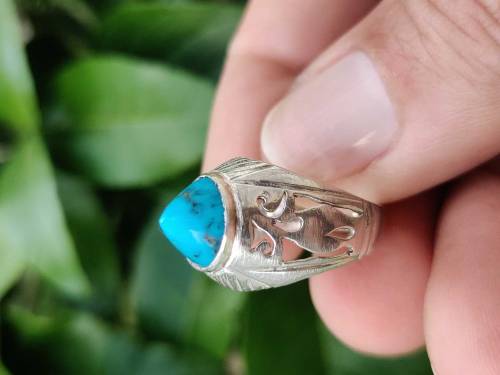 turquoise rings meterial silver 