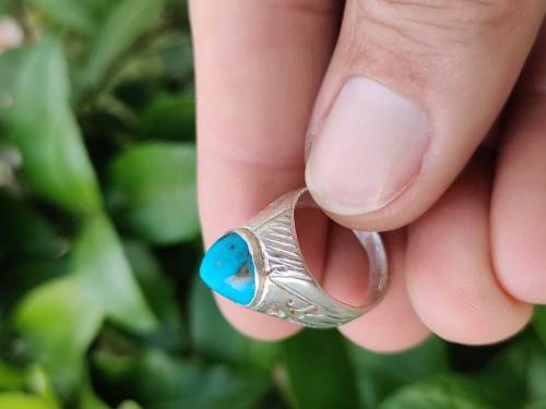 turquoise rings meterial silver 