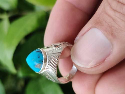 turquoise rings meterial silver 