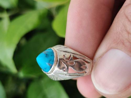 turquoise rings meterial silver 