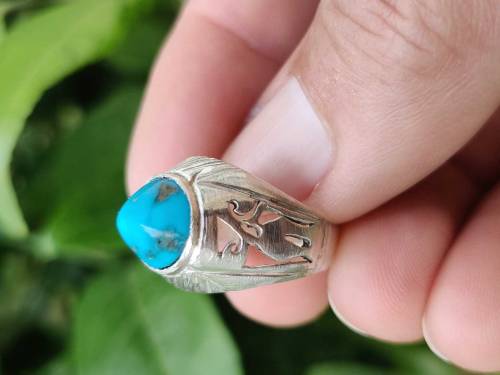 turquoise rings meterial silver 