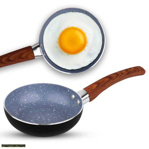 •  Material: Non Stick One Egg Frying Pan•  Wooden Texture Handle, 12 