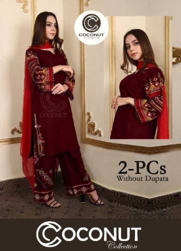 Sleeves Daman Embroidered with Embroidered Trouser 2pcs