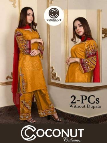 Sleeves Daman Embroidered with Embroidered Trouser 2pcs