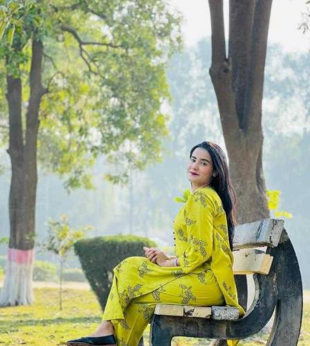 2 pcs women's stitched Arabic line printed shirt and trouser