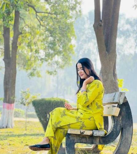 2 pcs women's stitched Arabic line printed shirt and trouser