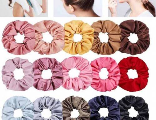 small silk hair scrunchies pack of 3 