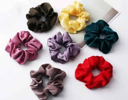 small silk hair scrunchies pack of 3 