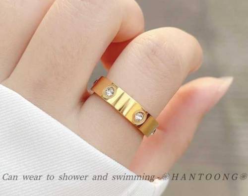 cartier style ring set golden