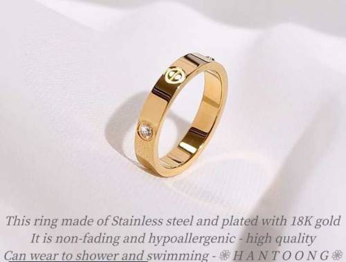 cartier style ring set golden