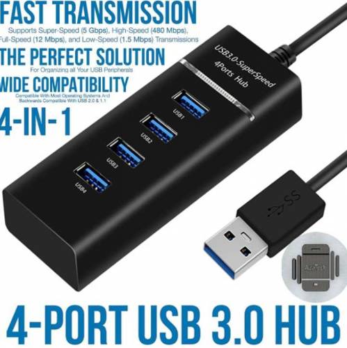 USB 3.0 Hub 4 Ports High Speed usb 3.0 port Hub Splitter Fast Data Tra