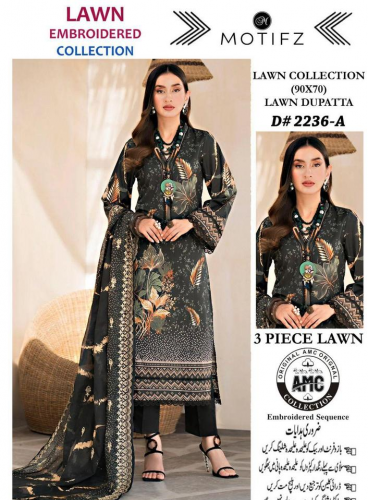 Womens unstitched 3pc lawn print suite 