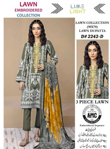 Womens unstitched 3pc lawn print suite 