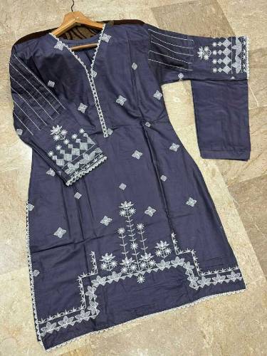 2 Pcs Women's Stitched Embroidered Suit