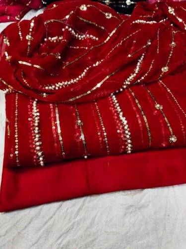 *CHIFFON MOTI COLLECTION **CHIFFON EMBROIDED Handwork  Shirt* *CHIFFON