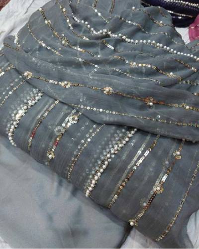 *CHIFFON MOTI COLLECTION **CHIFFON EMBROIDED Handwork  Shirt* *CHIFFON