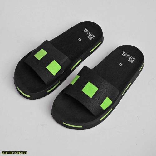 Black Camel Box Style Slide, Green