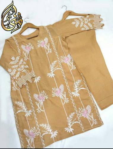 2 Pcs Women's Embroidery Shirt Trouser