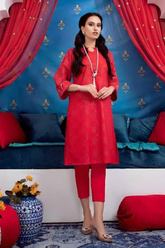 Gul Ahmed 2 Piece Lawn Unstitched Glitter Printed Suit