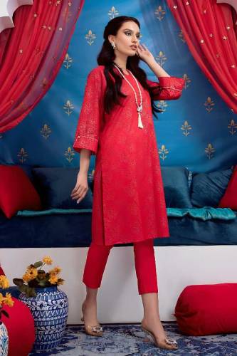Gul Ahmed 2 Piece Lawn Unstitched Glitter Printed Suit