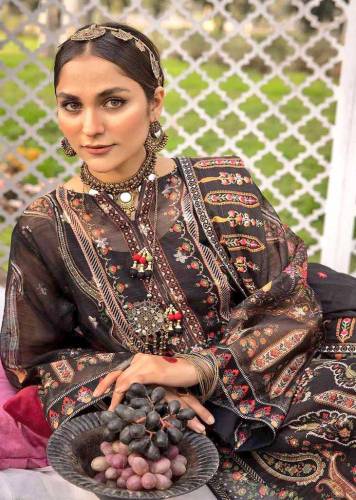 Gul Ahmed 3-Pcs Embroidered Jacquard Printed Unstitched Suit FE-32025