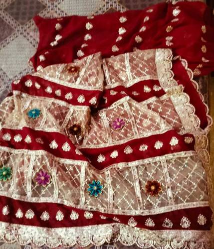 red beautiful saree