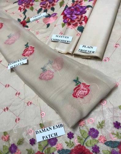 3 PCs suit lawn embroidered unstitched 