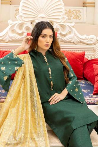 raw silk green suit