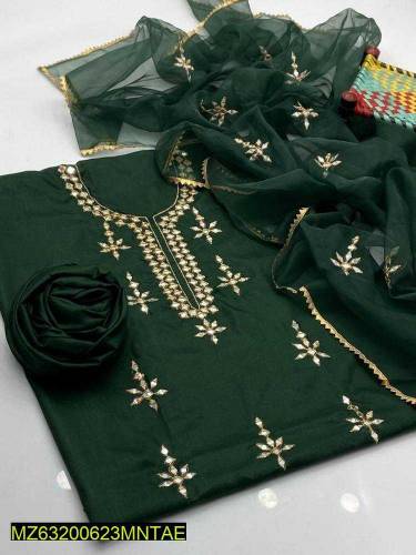 •  Fabric: Organza•  Shirt Front: Embroidered•  Neckline: Embroidered