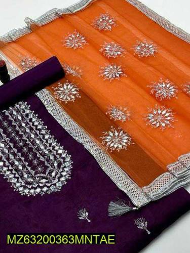 •  Fabric: Organza•  Shirt Front: Embroidered•  Neckline: Embroidered