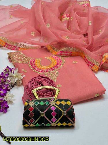 •  Fabric: Organza•  Shirt Front: Embroidered•  Neckline: Embroidered