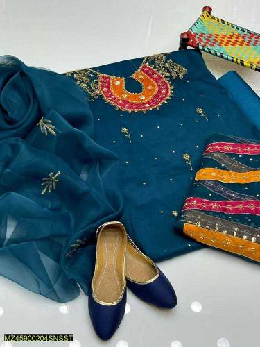 women's/girl Unstitched clothes blue color