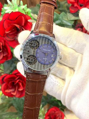 NEW CRISTIANO AILEN WATCH LEATHER STRAP DATE WORKING SIDE CORONO