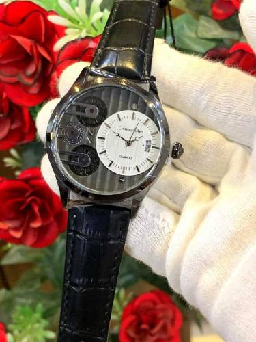 NEW CRISTIANO AILEN WATCH LEATHER STRAP DATE WORKING SIDE CORONO