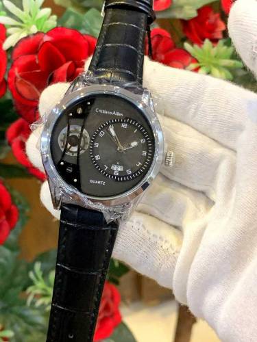 NEW CRISTIANO AILEN WATCH LEATHER STRAP DATE WORKING SIDE CORONO