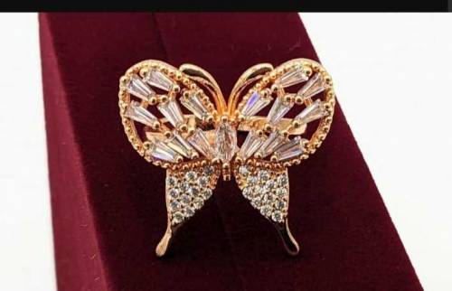 Rose butterfly gold ring