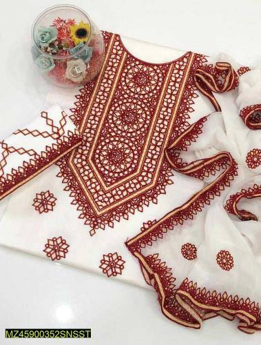 3 pcs women unstitched lawn