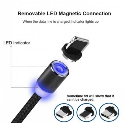 3 in 1 magnetic cable mobile charging wire