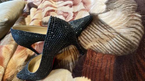hand made black  crystal beads high Heels 