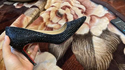 hand made black  crystal beads high Heels 