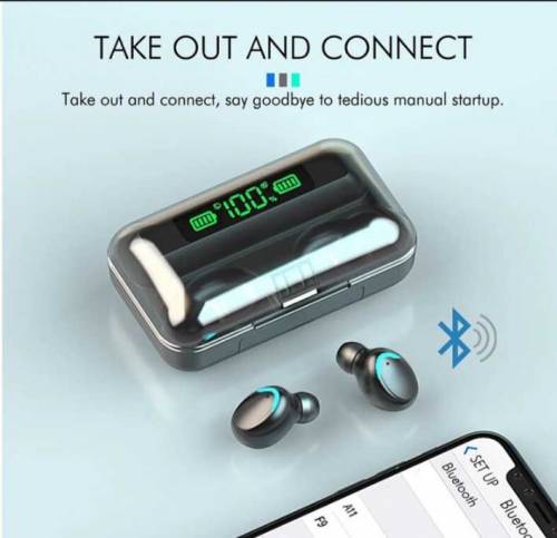 F9 Wirelees Earphons LED Display Benaural Tws 