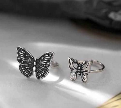 Butterfly Adjustable silver Ring for Girls 