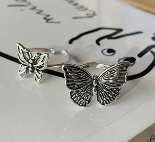 Butterfly Adjustable silver Ring for Girls 