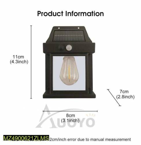 Solar Motion Sensor Outdoor Wall Light