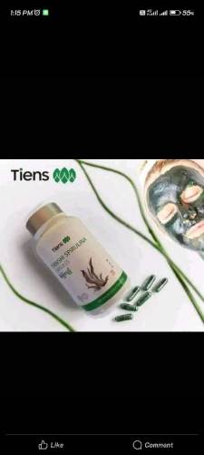 Spirulina capsules food supplement 