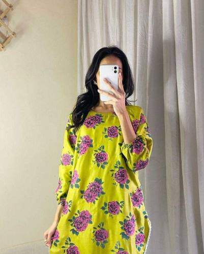 2 Pcs Women's Stitched linen Printed Suit Free Delivery 