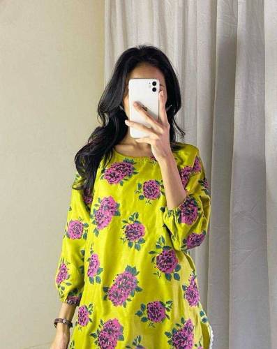 2 Pcs Women's Stitched linen Printed Suit Free Delivery 